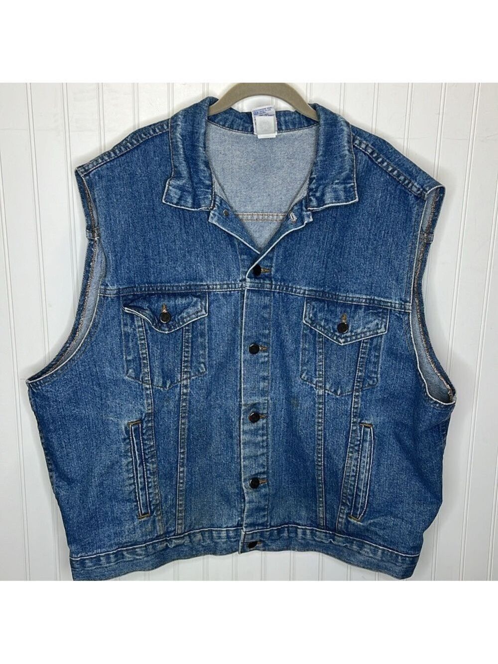 Vintage Tyca Denim Embossed Vest Size 2XL